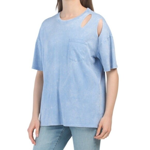 7 For All Mankind Tops - 7 For All Mankind Women's Destructed Oversized Tee T Shirt Size M